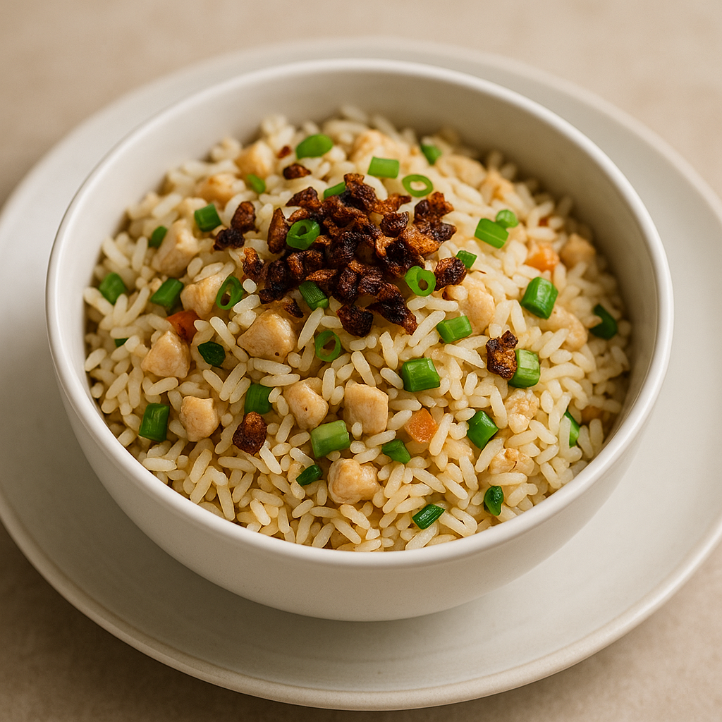 Burnt Garlic Fried Rice (Veg or Chicken)
