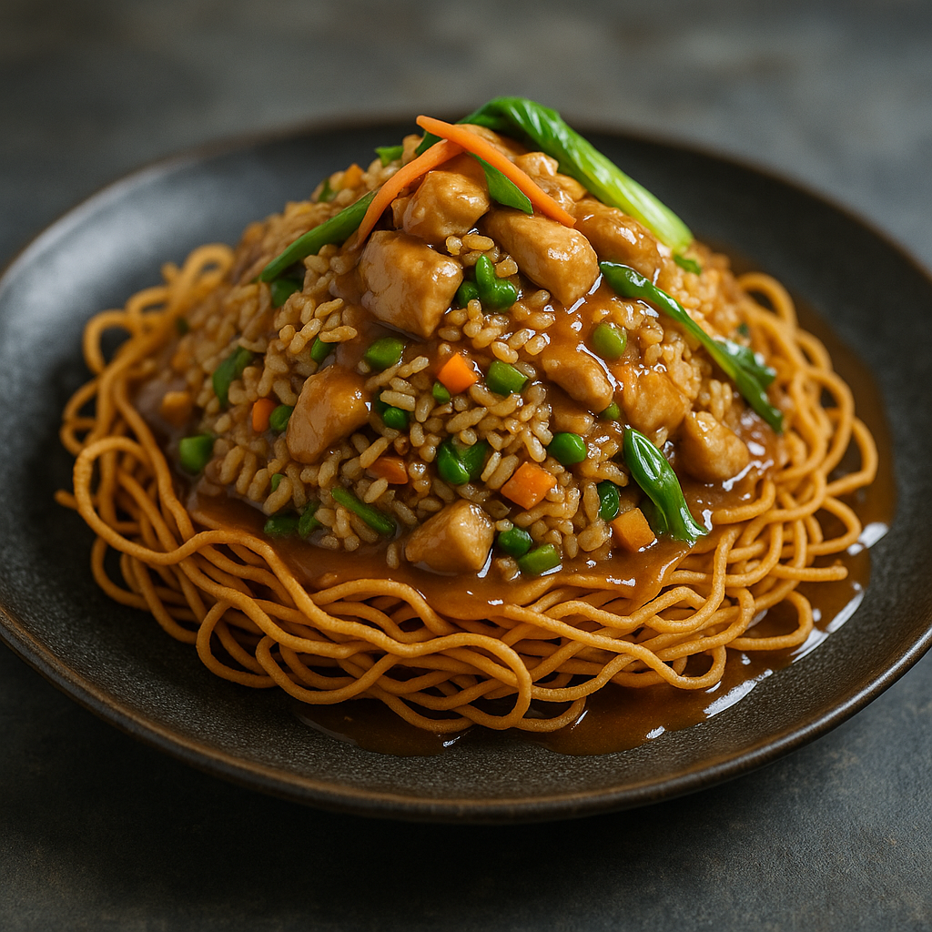 Triple Fried Rice (Veg or Chicken)